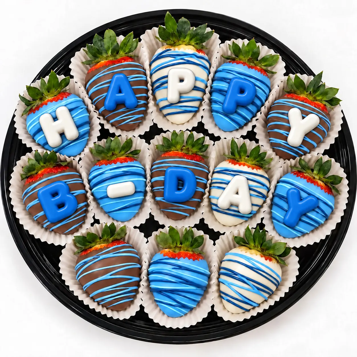 Blue Birthday Chocolate Strawberries — Medium