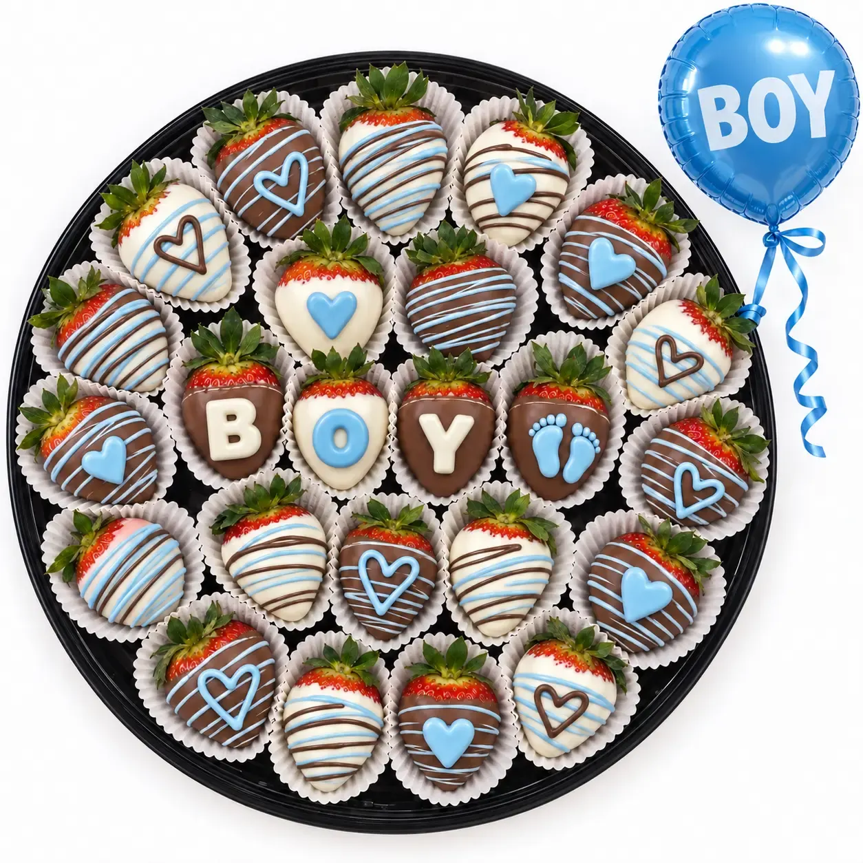 Newborn Boy Chocolate Strawberries — Large
