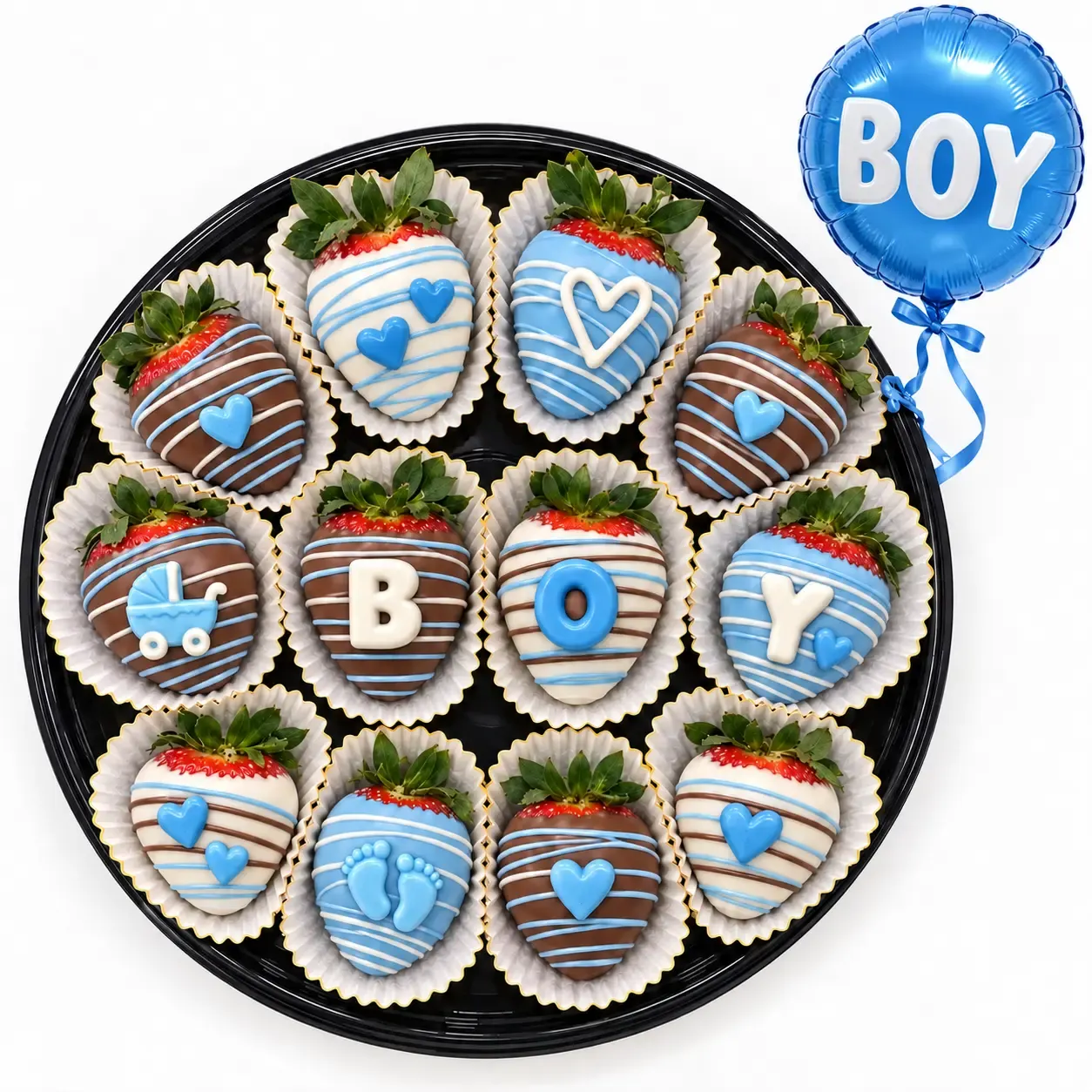 Newborn Boy Chocolate Strawberries — Medium