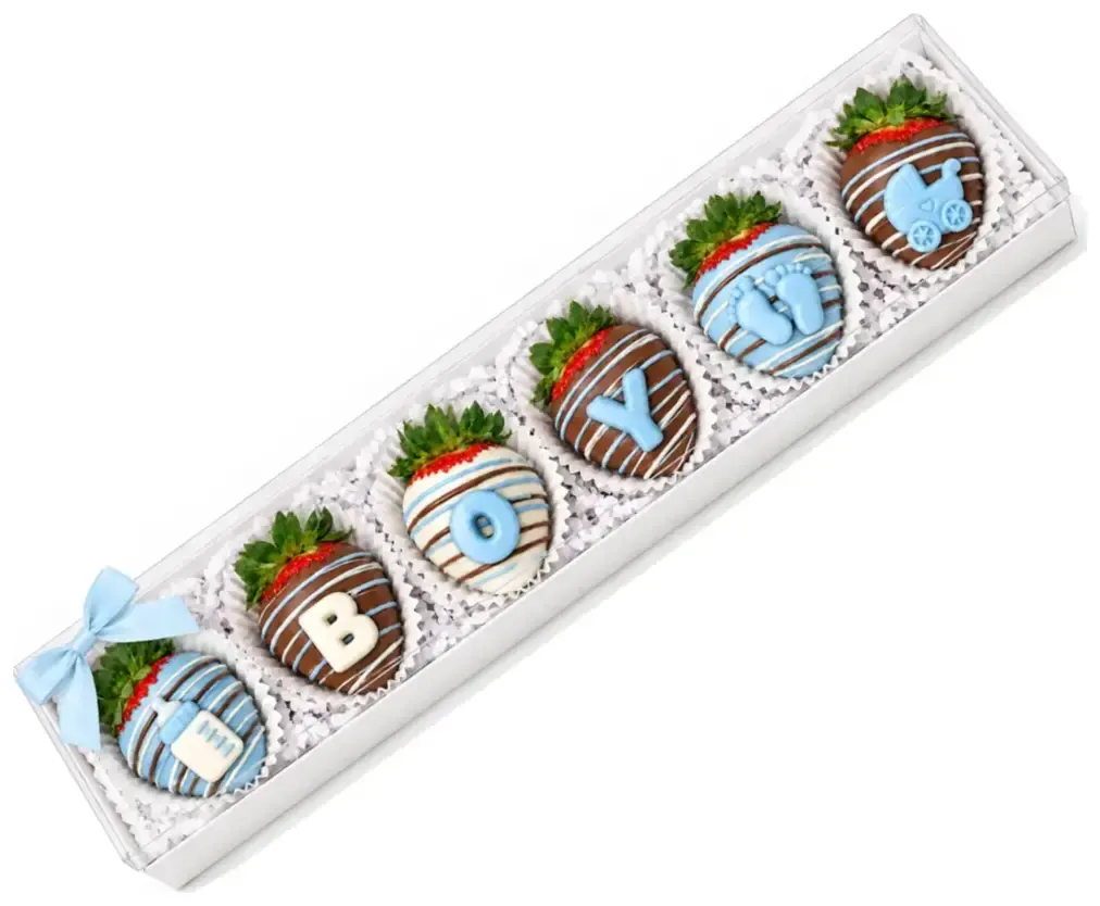 Newborn Boy Chocolate Strawberries — Small