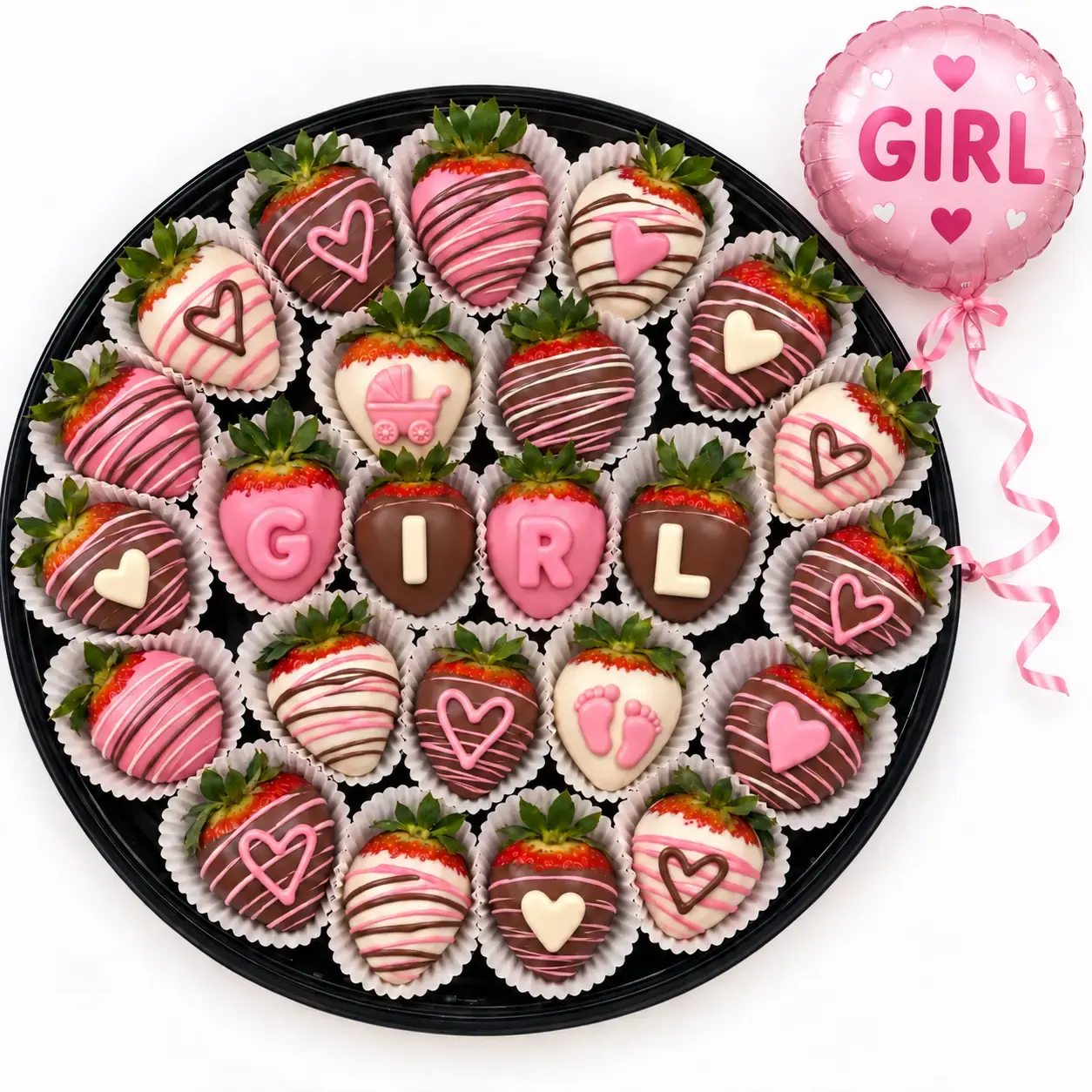 Newborn Girl Chocolate Strawberries