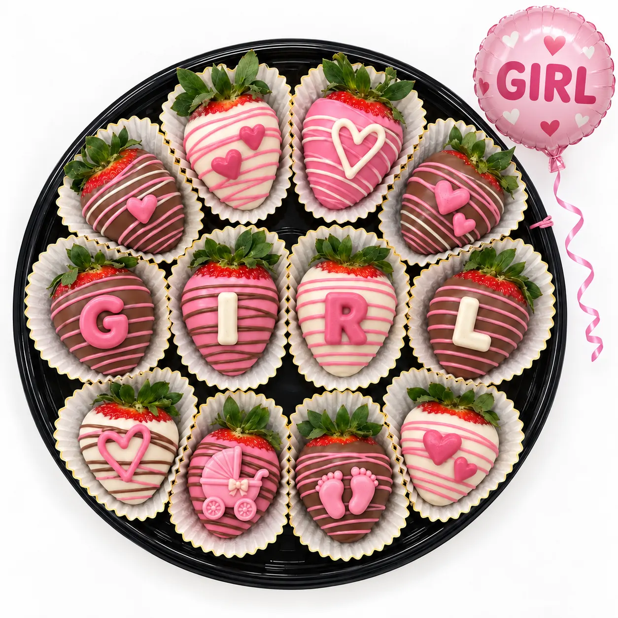 Newborn Girl Chocolate Strawberries