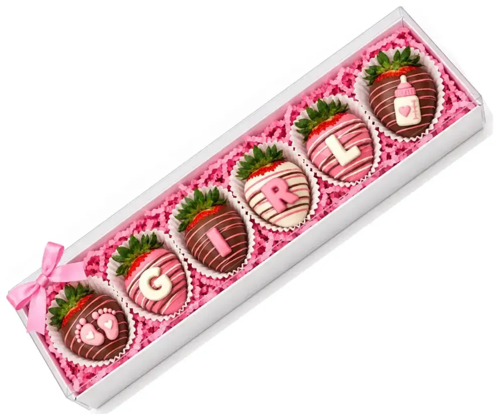 Newborn Girl Chocolate Strawberries