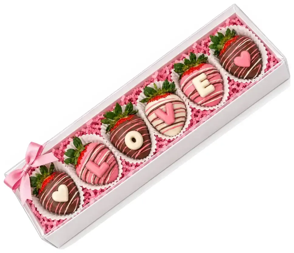 Pink Valentine Chocolate Strawberries
