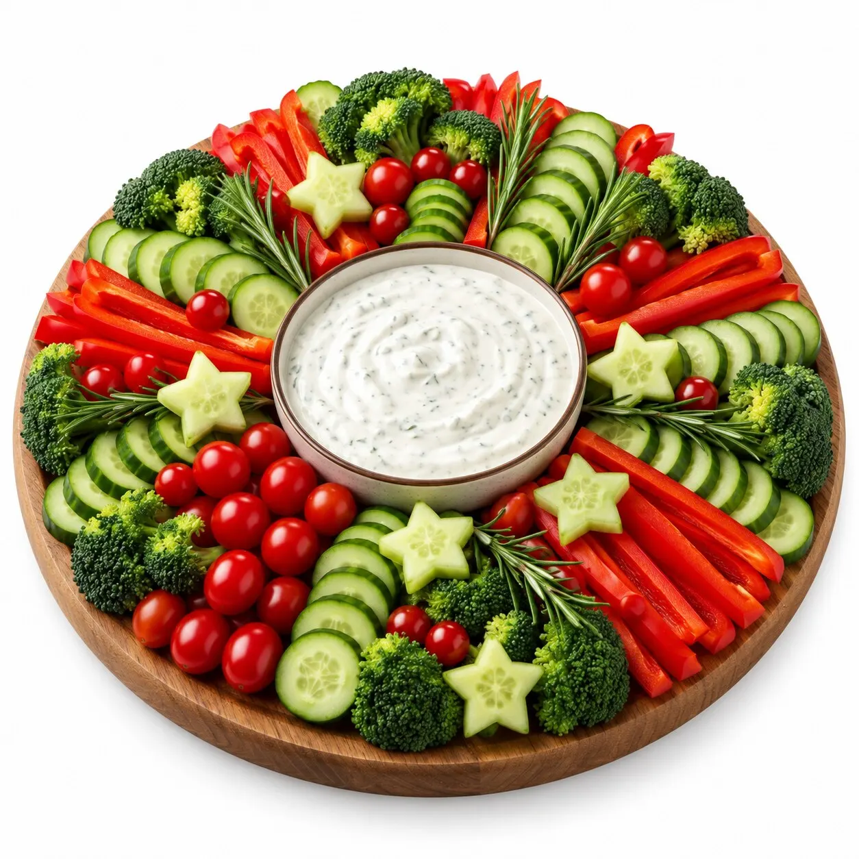 Round Dip Vegetable Platter — Large