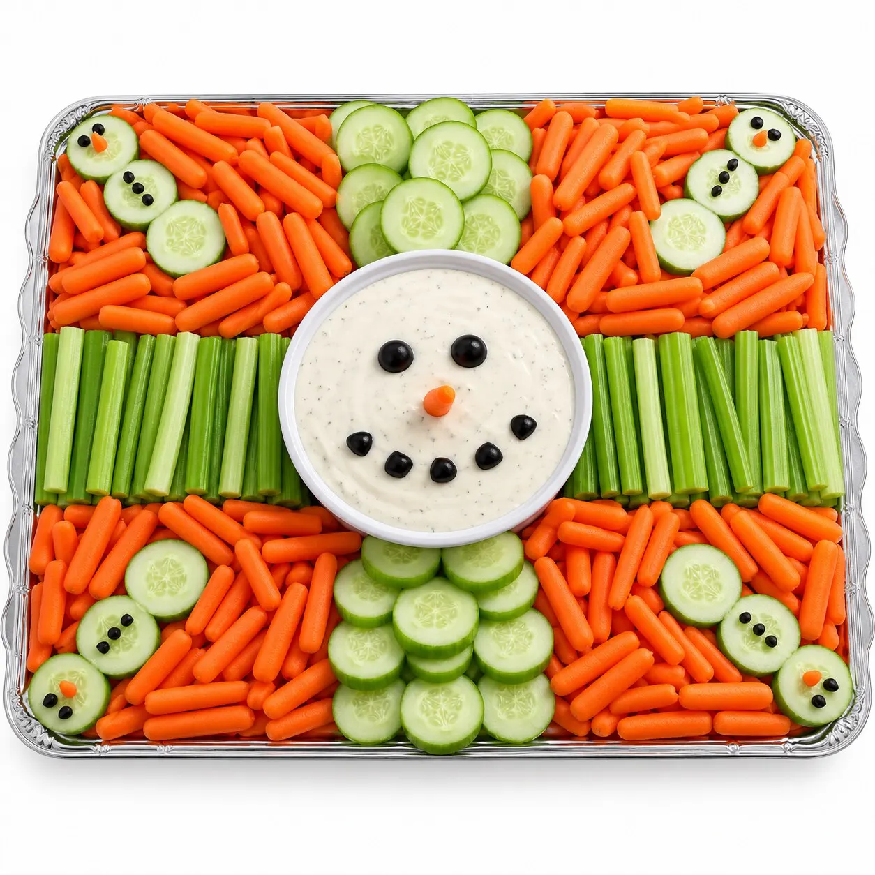 Snowman Vegetable Platter — Large