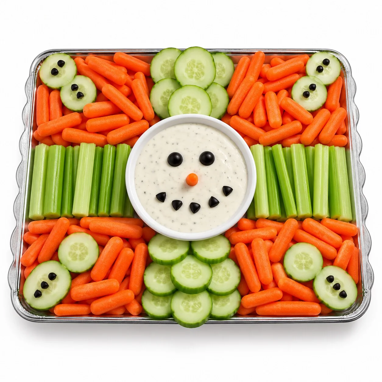 Snowman Vegetable Platter